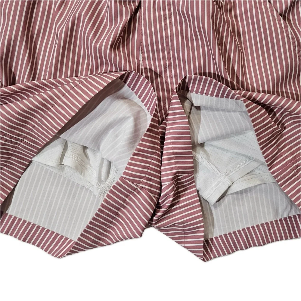 Abercrombie &‎ Fitch Shorts Womens L Pink Striped Skimmer Beach 3 Inseam